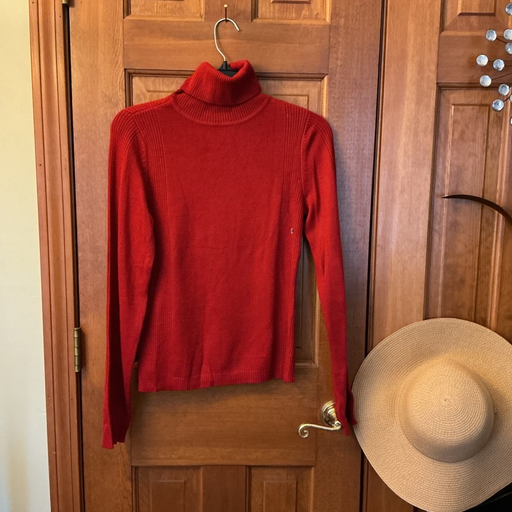 Takeout Vibrant Red Turtleneck Sweater